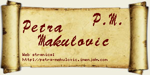 Petra Makulović vizit kartica